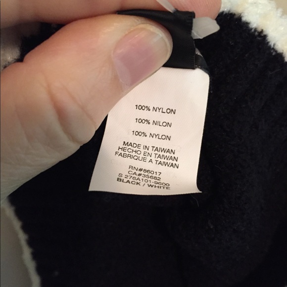 Bebe NWT jet black with white trim knit cap OS - Picture 4 of 6